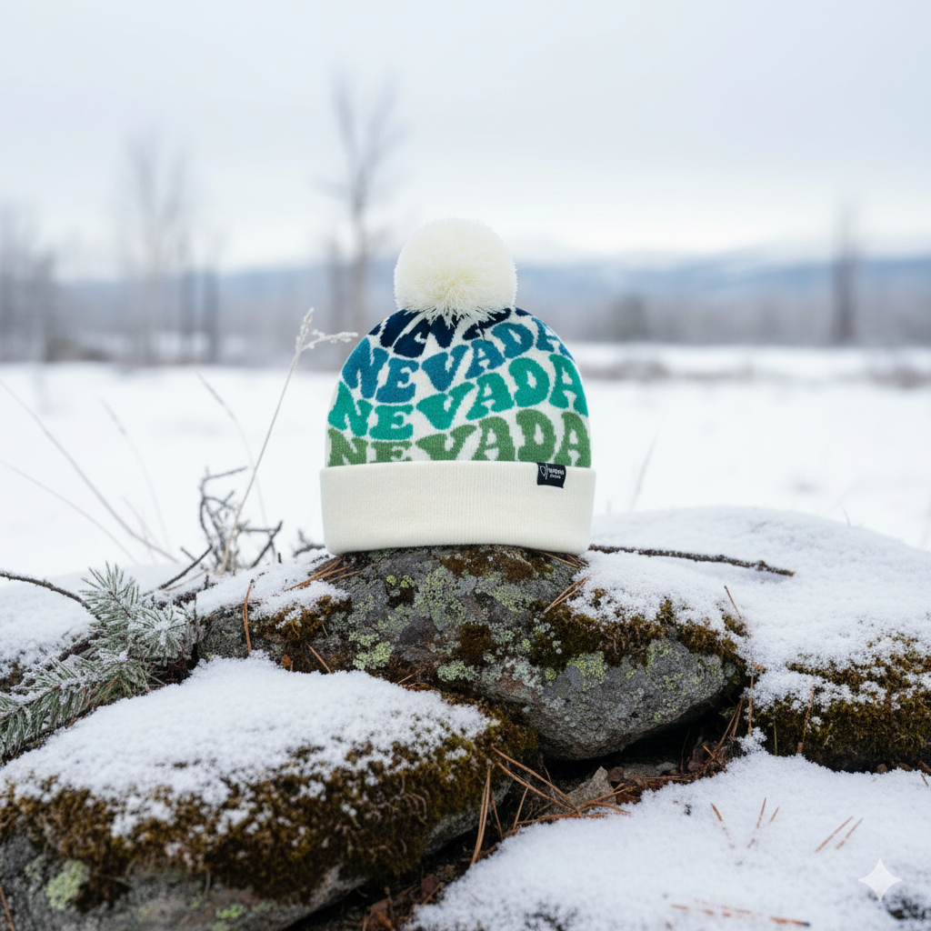 NEVADA Colorful Knit Pom Pom Beanie - Retro Warm Winter Hat
