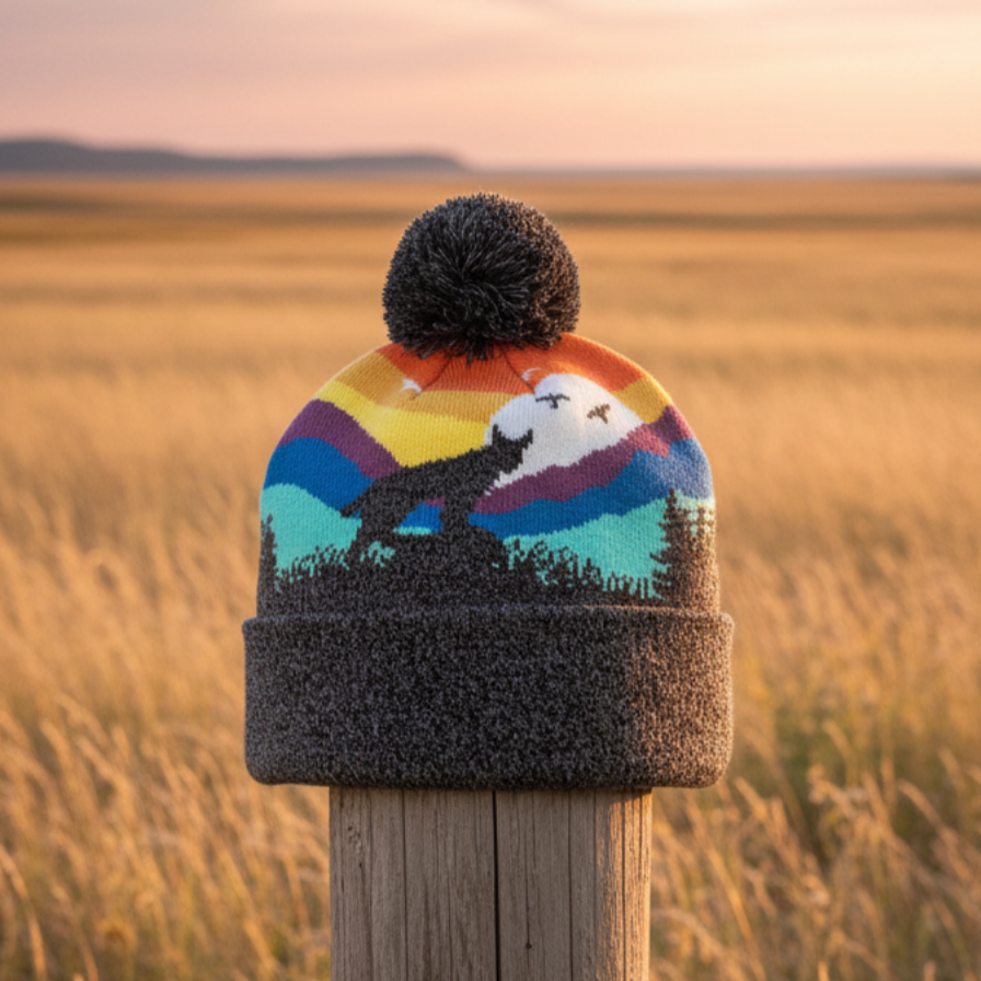 Kid Bobcat Pom Beanie – Warm Winter Mountain Knit Hat | Kids & Adult Beanie | Parent-Child Matching