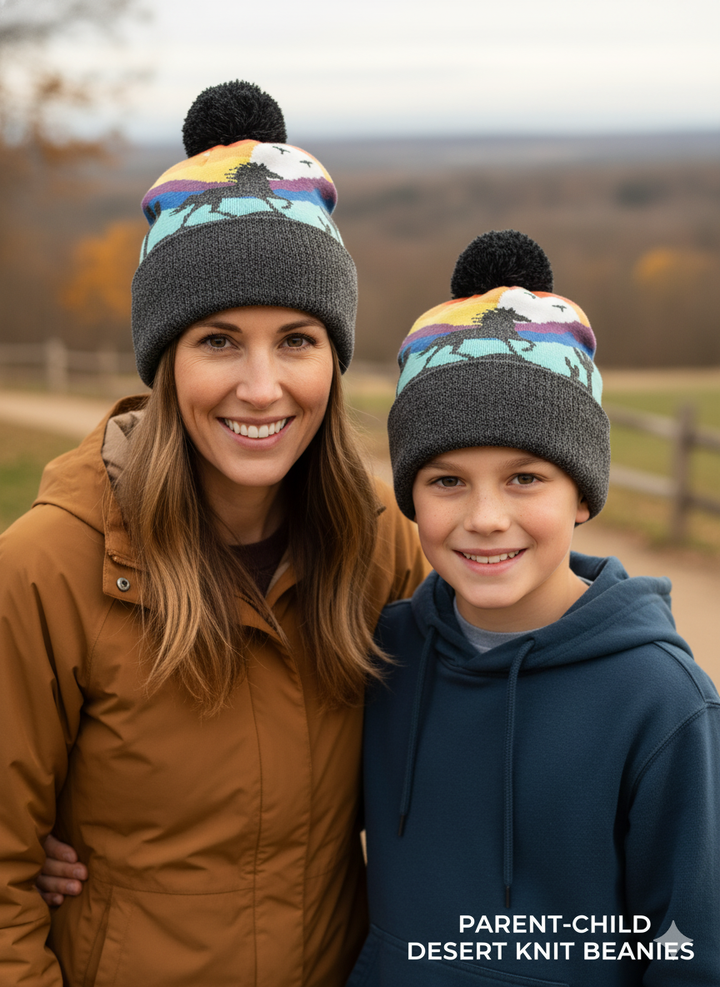 Wild Horse Kids Beanie Hat – Colorful Knit Winter Hat for Little Adventurers