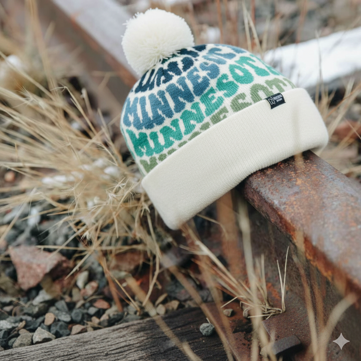 MINNESOTA Colorful Pom Pom Beanie - Warm Knitted Winter Hat