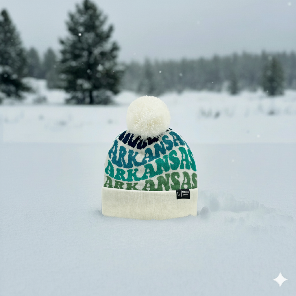 ARKANSAS Colorful Pom Pom Beanie - Warm Knitted Winter Hat