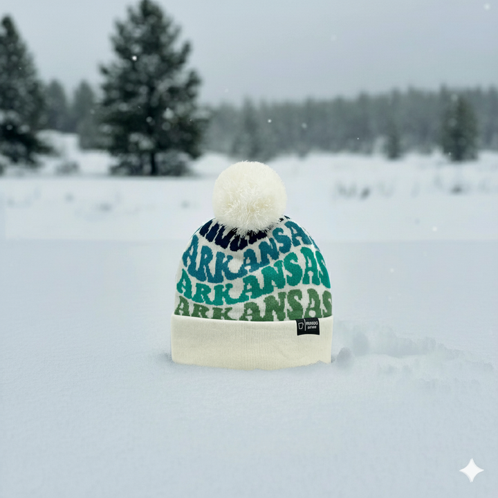 ARKANSAS Colorful Pom Pom Beanie - Warm Knitted Winter Hat