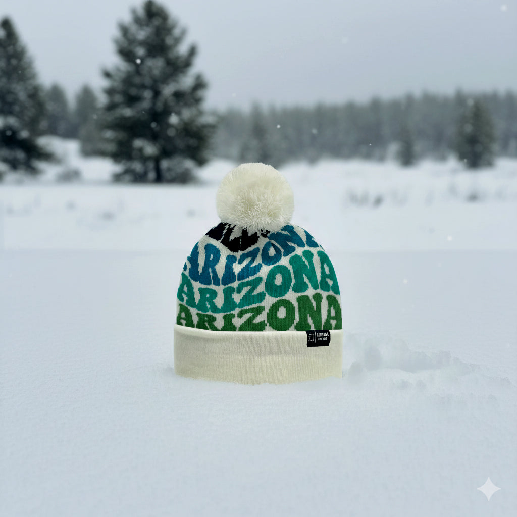ARIZONA Colorful Pom Pom Beanie - Warm Knitted Winter Hat