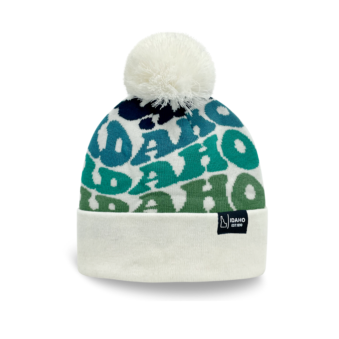IDAHO Colorful Pom Pom Beanie - Warm Knitted Winter Hat