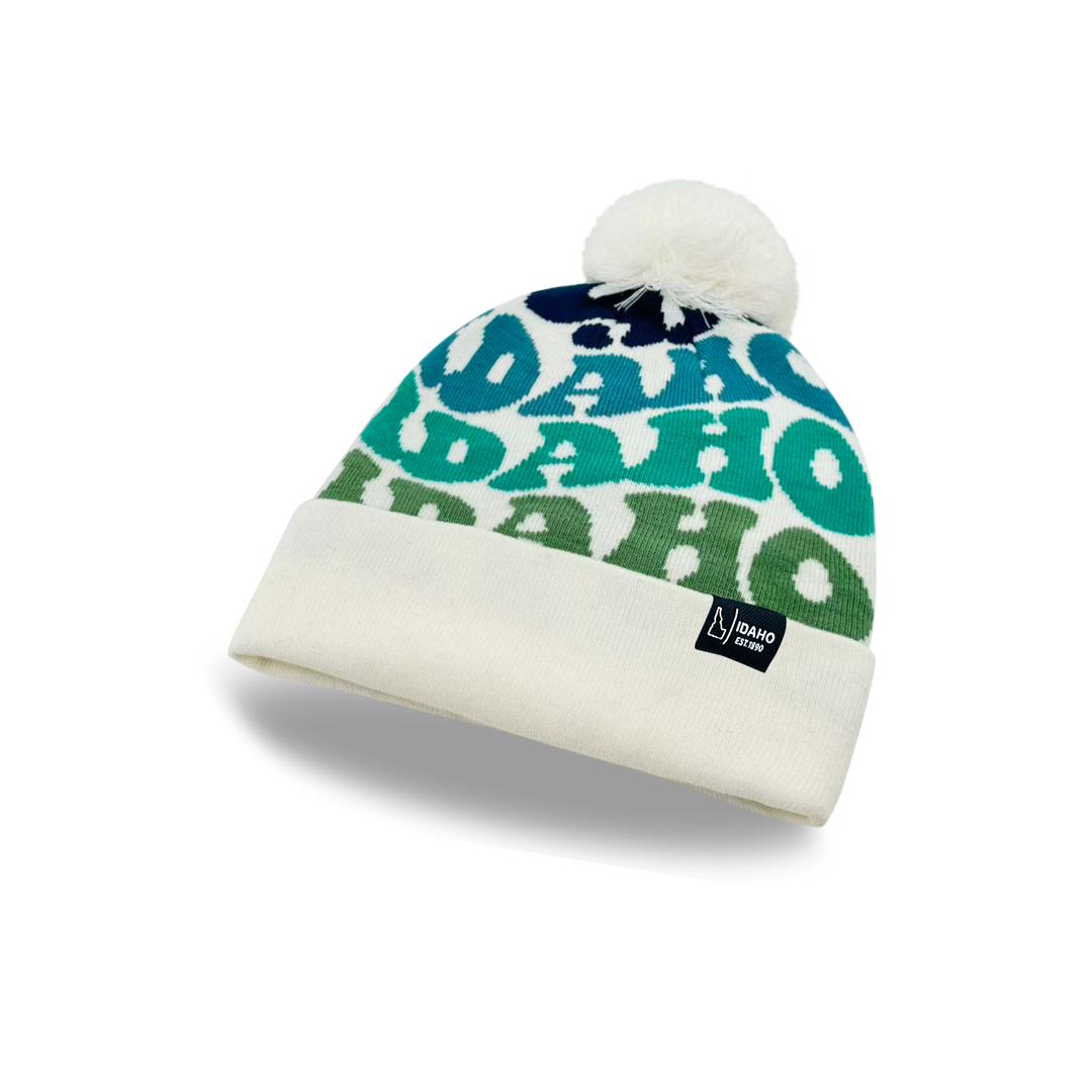 IDAHO Colorful Pom Pom Beanie - Warm Knitted Winter Hat