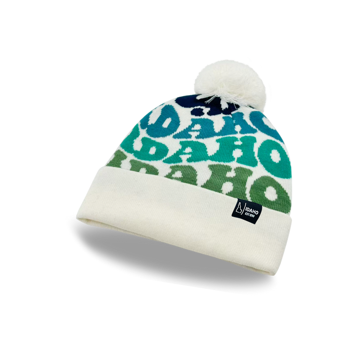 IDAHO Colorful Pom Pom Beanie - Warm Knitted Winter Hat