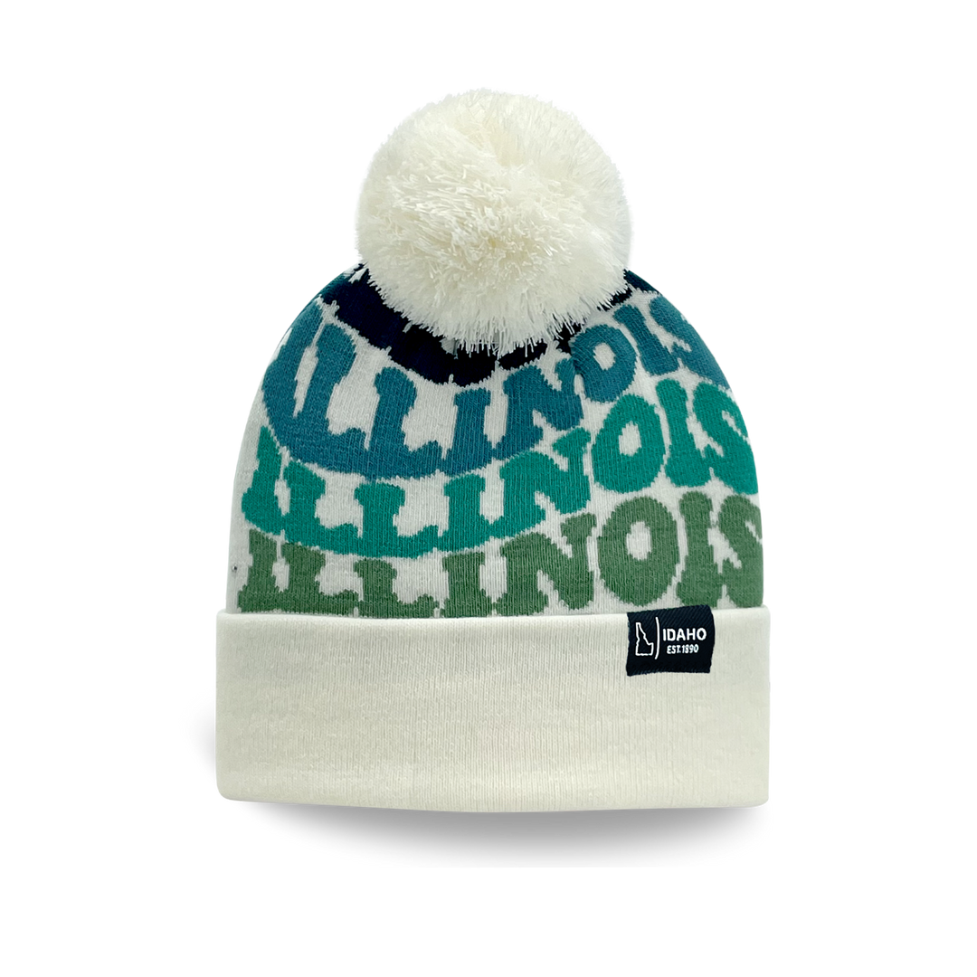 ILLINOIS Colorful Pom Pom Beanie - Warm Knitted Winter Hat