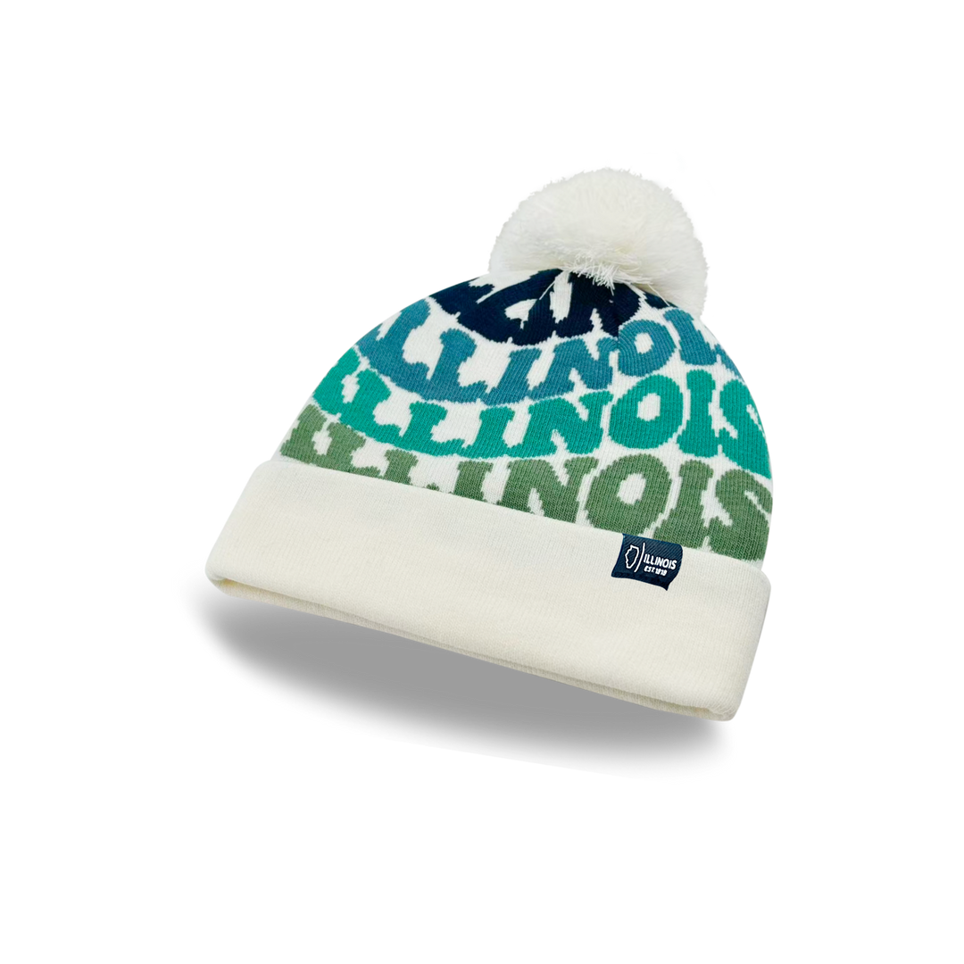 ILLINOIS Colorful Pom Pom Beanie - Warm Knitted Winter Hat