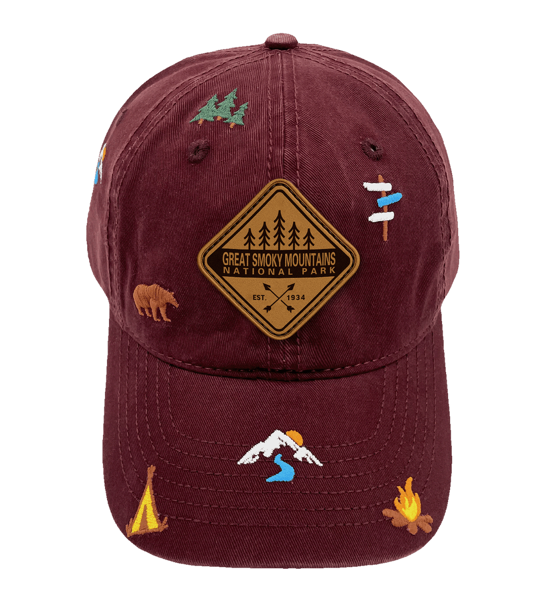 Great Smoky Wilderness Camping Baseball Cap