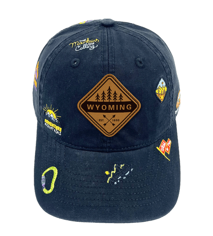 Wyoming Mountain Climbing Adventure Baseball Cap