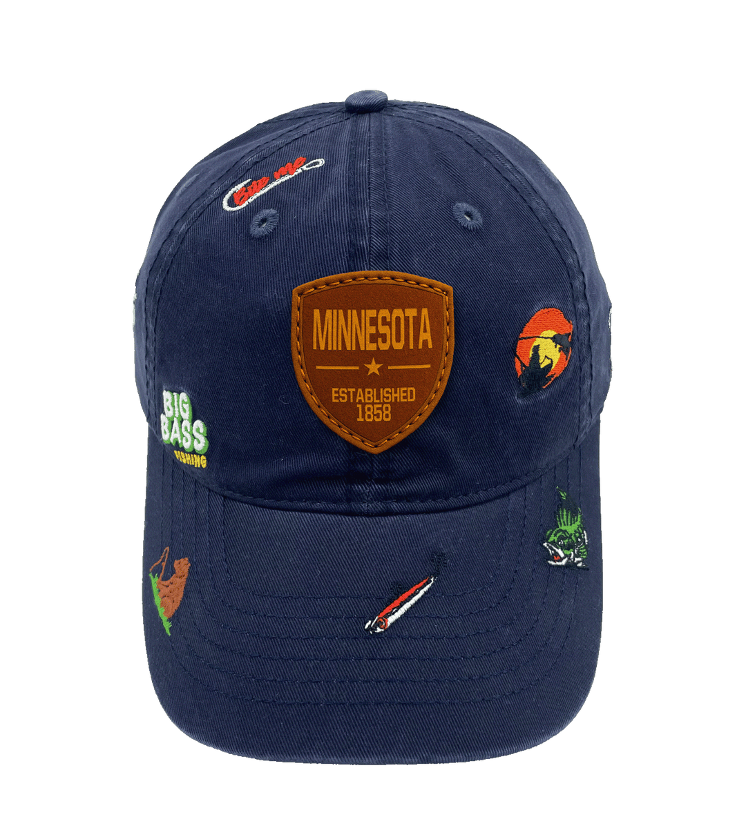 Minnesota Big Bass Fishing Baseball Cap