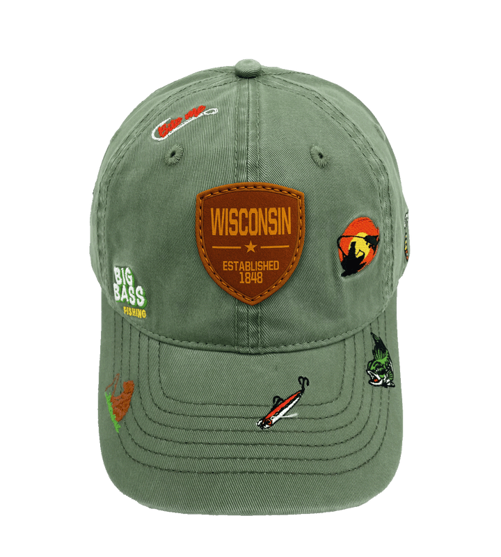 Wisconsin Big Bass Fishing Baseball Cap