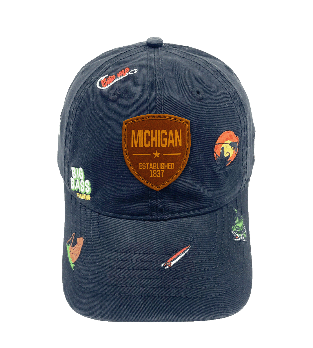 Michigan Big Bass Fishing Baseball Cap