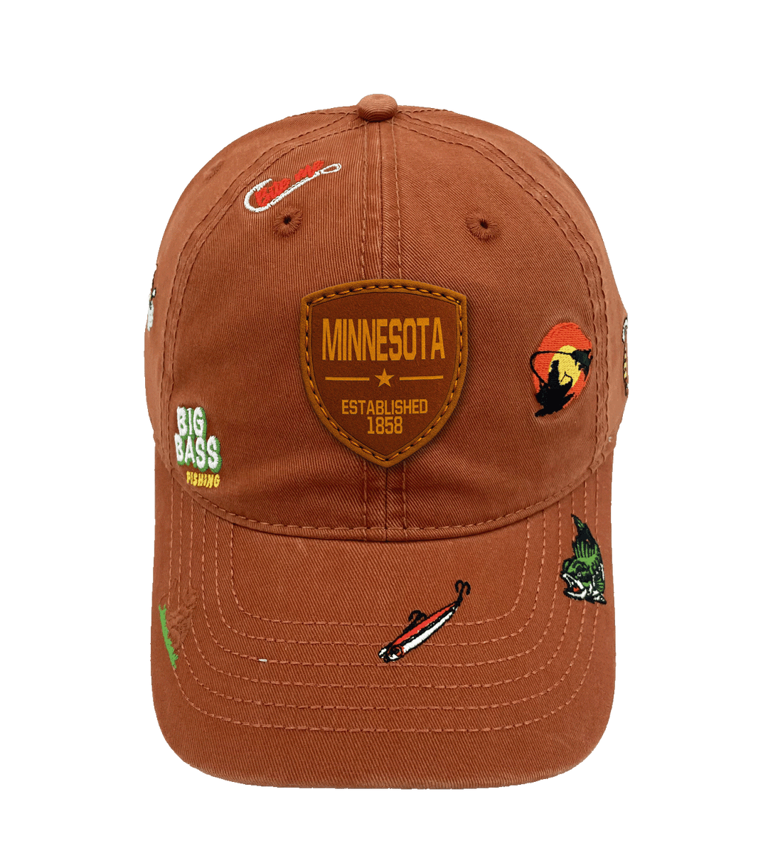 Minnesota Big Bass Fishing Baseball Cap