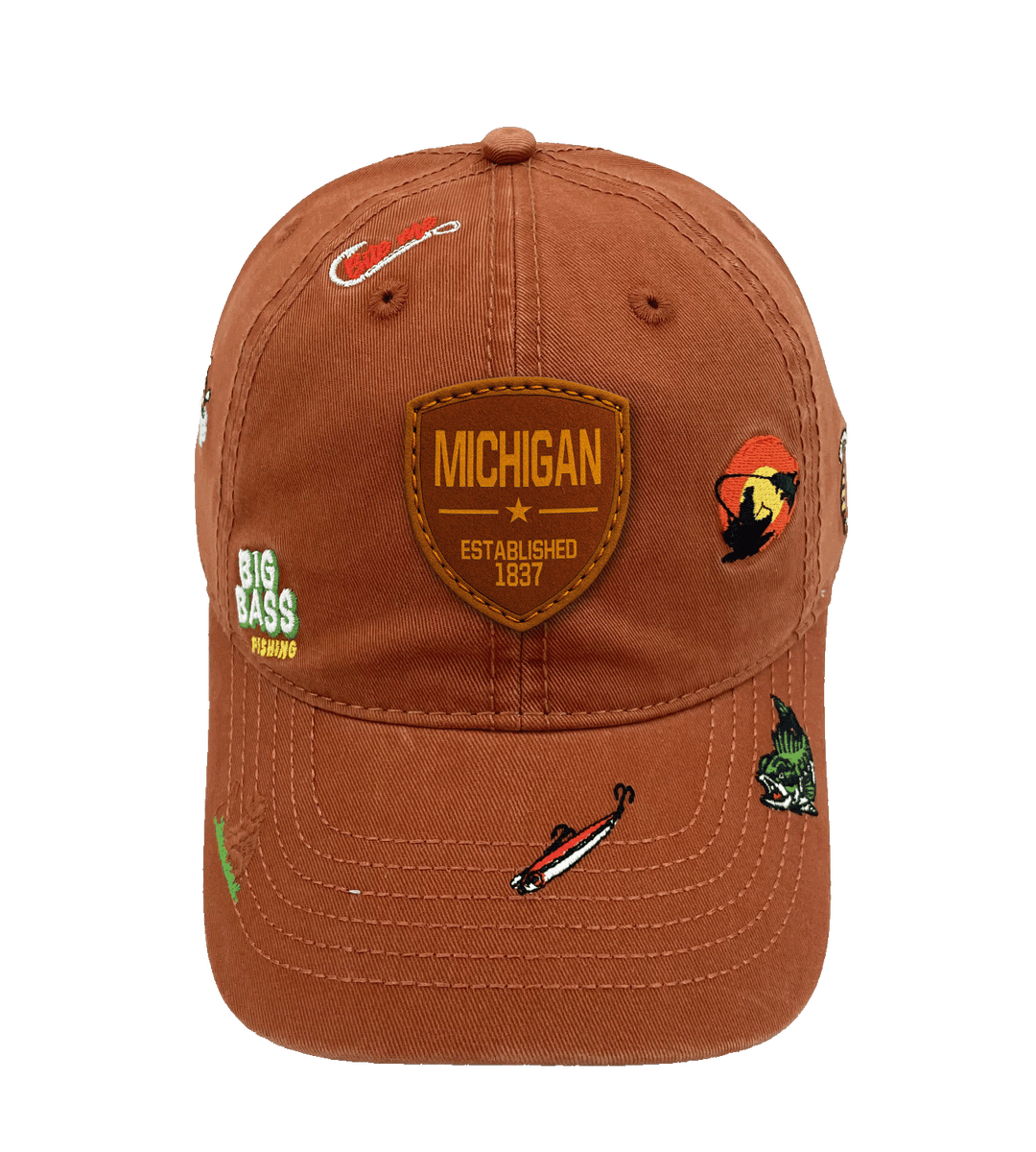 Michigan Big Bass Fishing Baseball Cap
