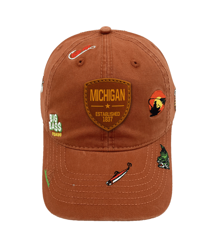 Michigan Big Bass Fishing Baseball Cap