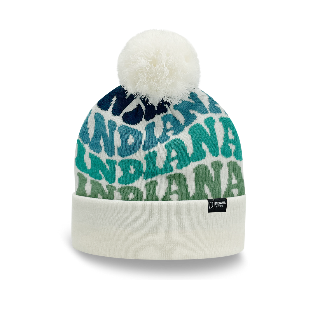 INDIANA Colorful Pom Pom Beanie - Warm Knitted Winter Hat