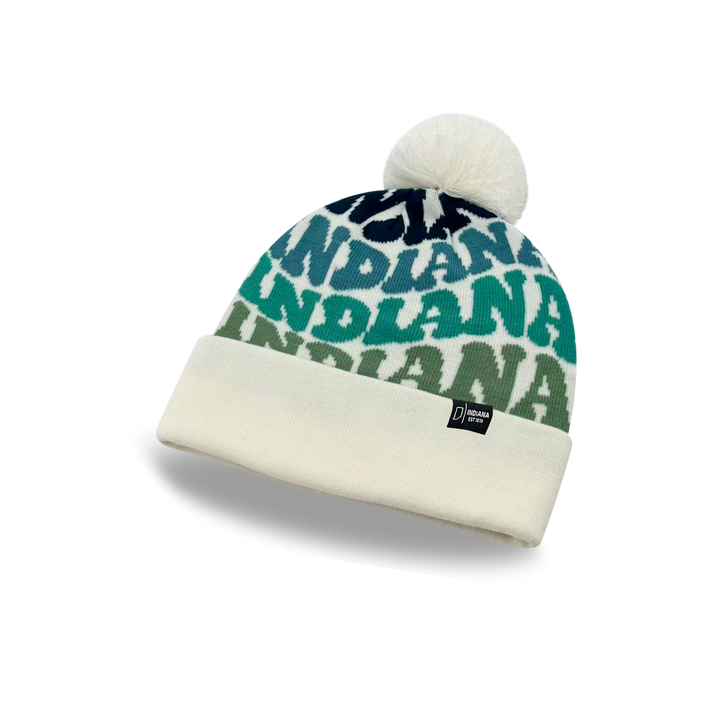 INDIANA Colorful Pom Pom Beanie - Warm Knitted Winter Hat
