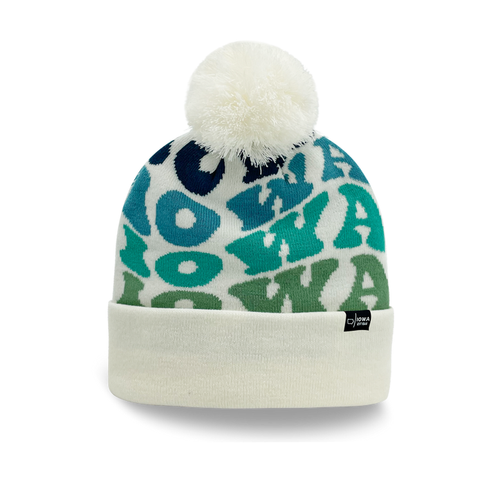 IOWA Colorful Pom Pom Beanie - Warm Knitted Winter Hat