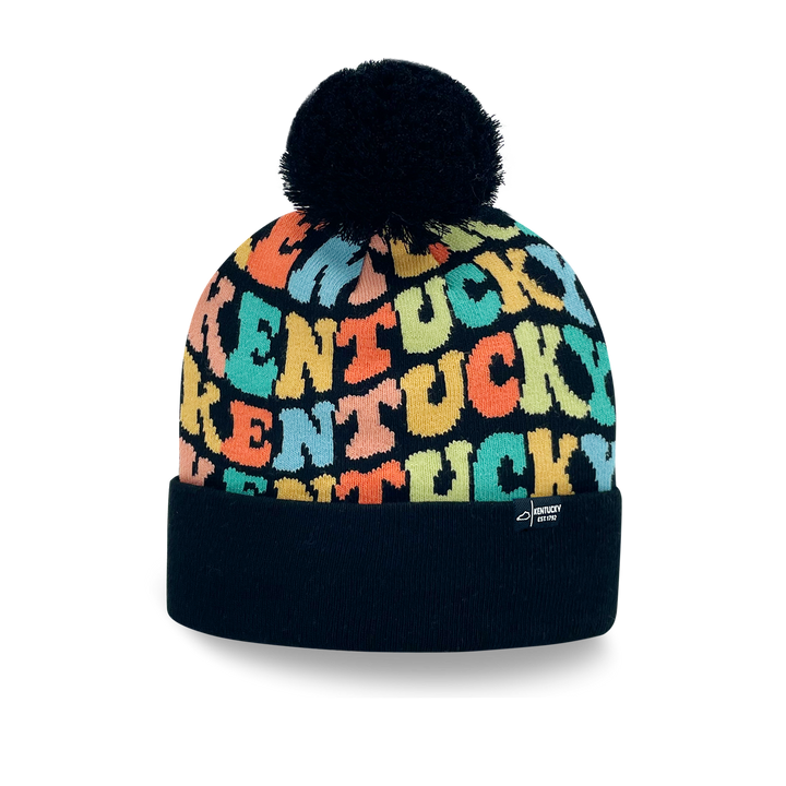KENTUCKY Colorful Pom Pom Beanie - Warm Knitted Winter Hat