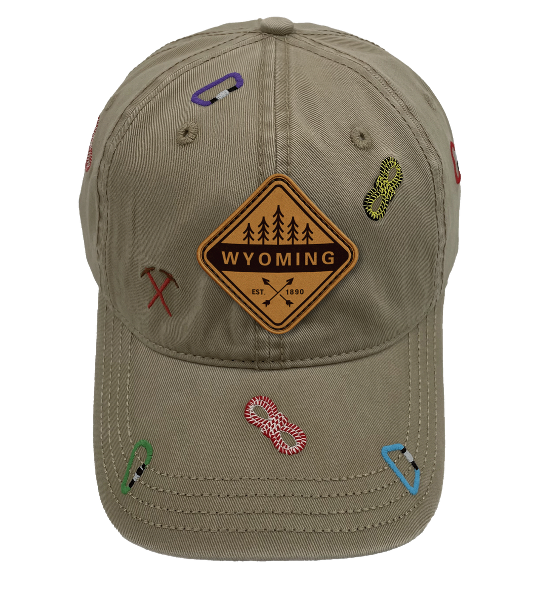 Wyoming Baseball Cap Outdoor Hiking Adventure Hat Adjustable Souvenir Travel Gift Embroidered Design