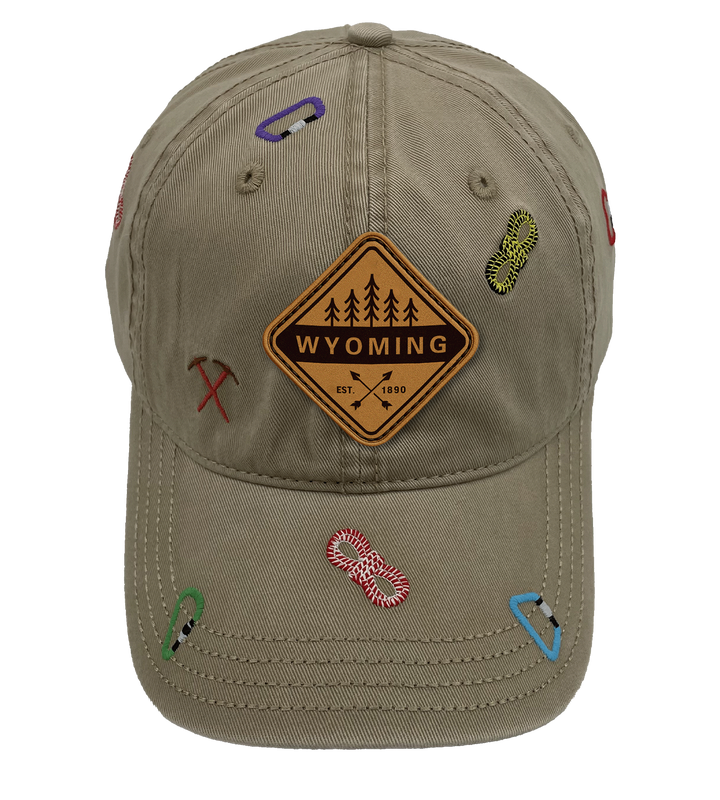Wyoming Baseball Cap Outdoor Hiking Adventure Hat Adjustable Souvenir Travel Gift Embroidered Design