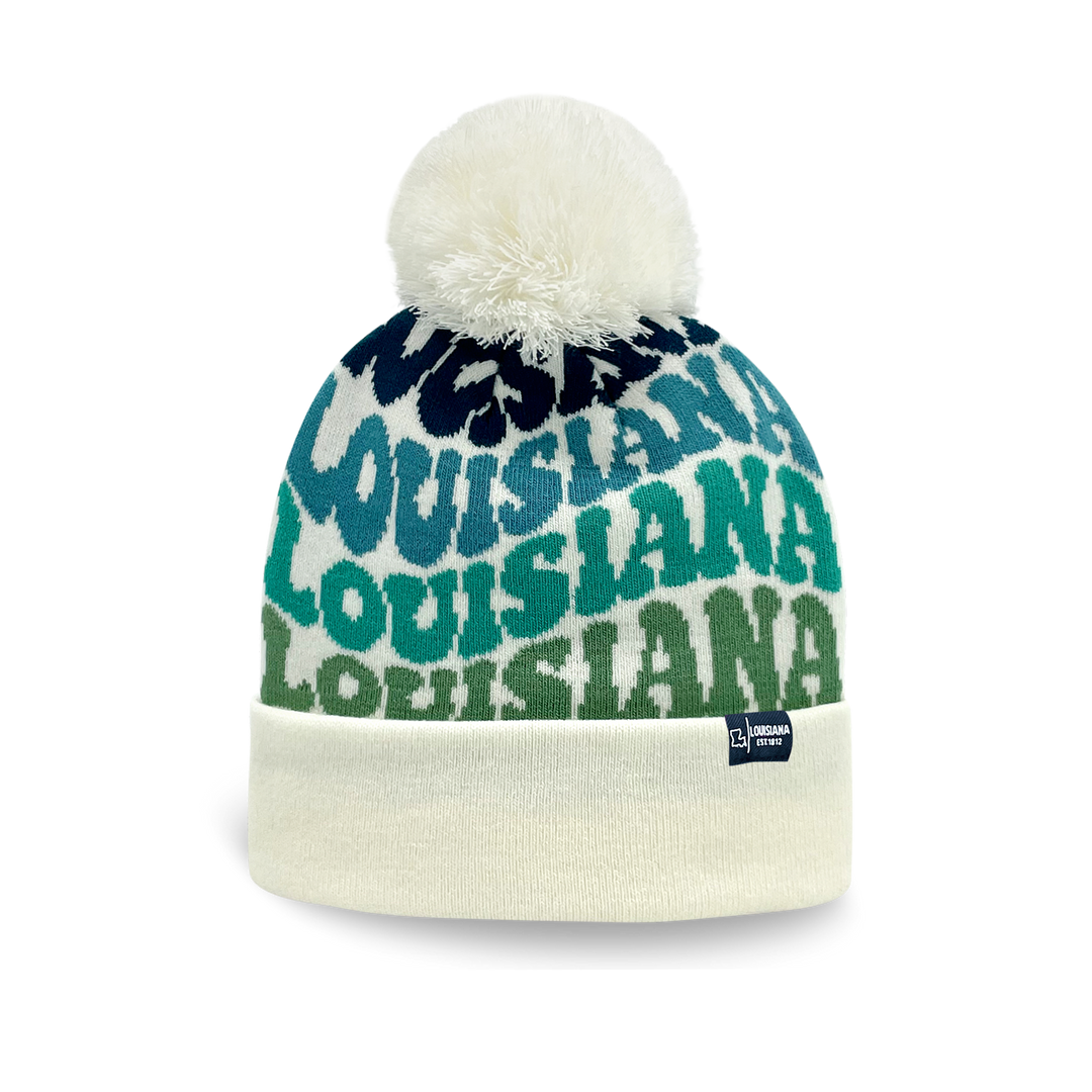 LOUISIANA Colorful Pom Pom Beanie - Warm Knitted Winter Hat