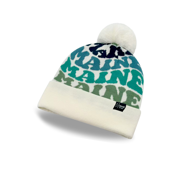 MAINE Colorful Winter Beanie Hat with Pom Pom - Cozy Knit Winter Hat