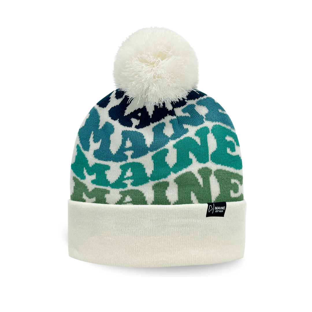 MAINE Colorful Winter Beanie Hat with Pom Pom - Cozy Knit Winter Hat