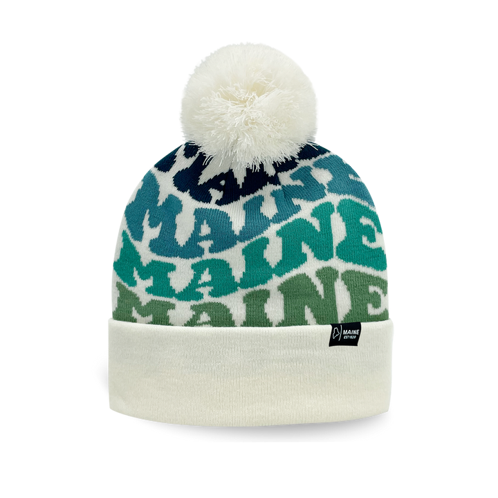 MAINE Colorful Winter Beanie Hat with Pom Pom - Cozy Knit Winter Hat