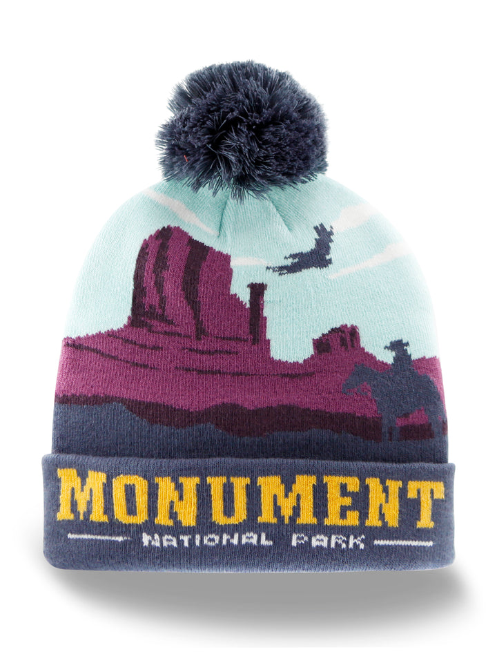 Monument Valley National Park Beanie Hat Winter Knit Pom Cap Cowboy Outdoor Souvenir