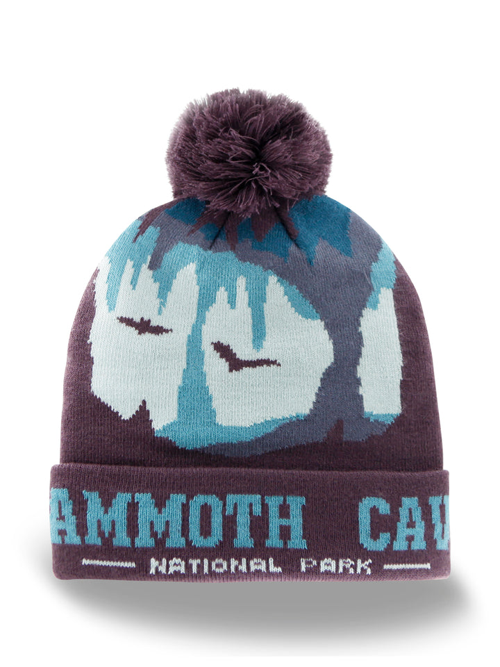 Mammoth Cave National Park Beanie Hat Winter Knit Pom Cap Bats Outdoor Souvenir