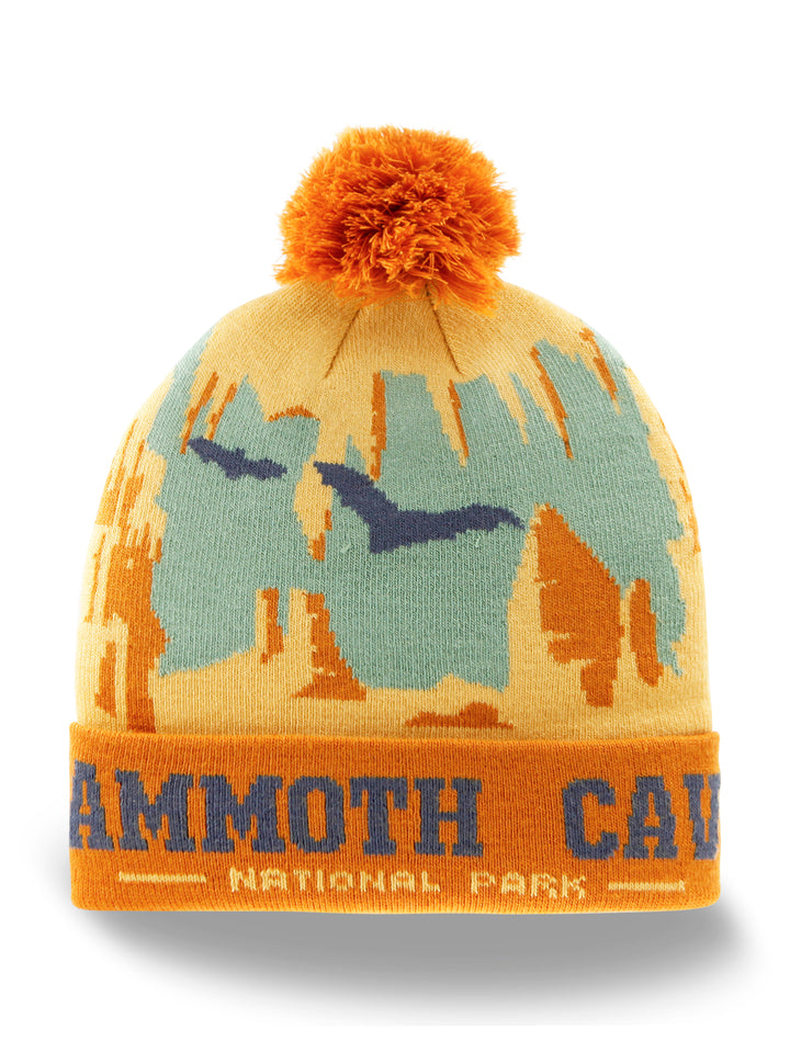 Mammoth Cave National Park Beanie Hat Winter Knit Pom Cap Bats Outdoor Souvenir