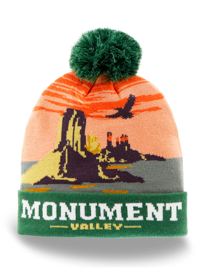 Monument Valley National Park Beanie Winter Knit Hat with Pom Pom Warm Souvenir