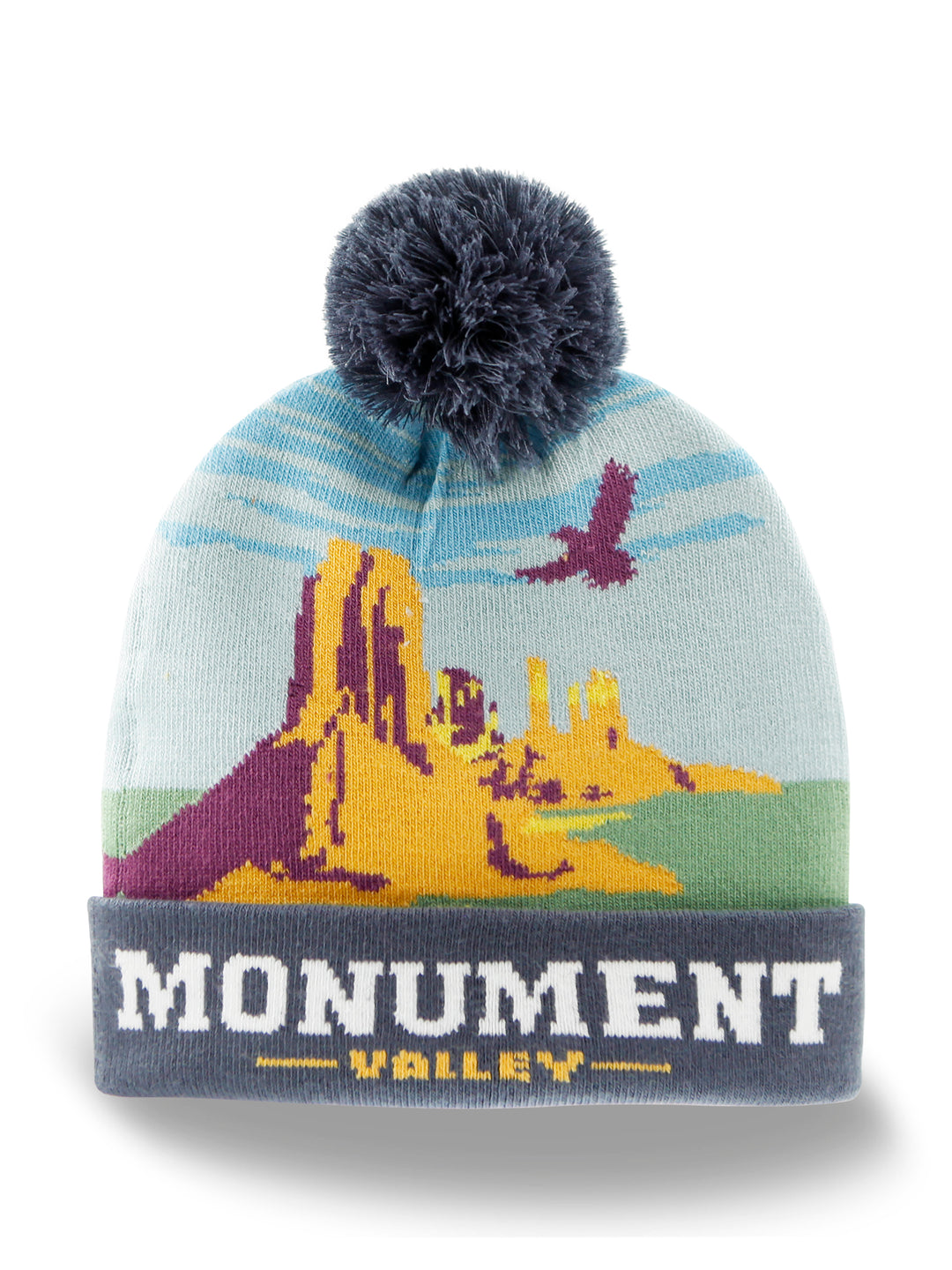 Monument Valley National Park Beanie Winter Knit Hat with Pom Pom Warm Souvenir
