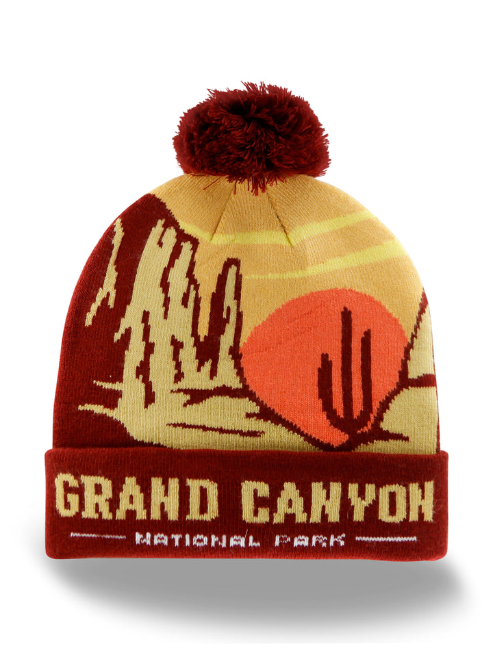 Grand Canyon National Park Beanie Hat with Pom Pom Winter Knit Cap Outdoor Hiking Hat