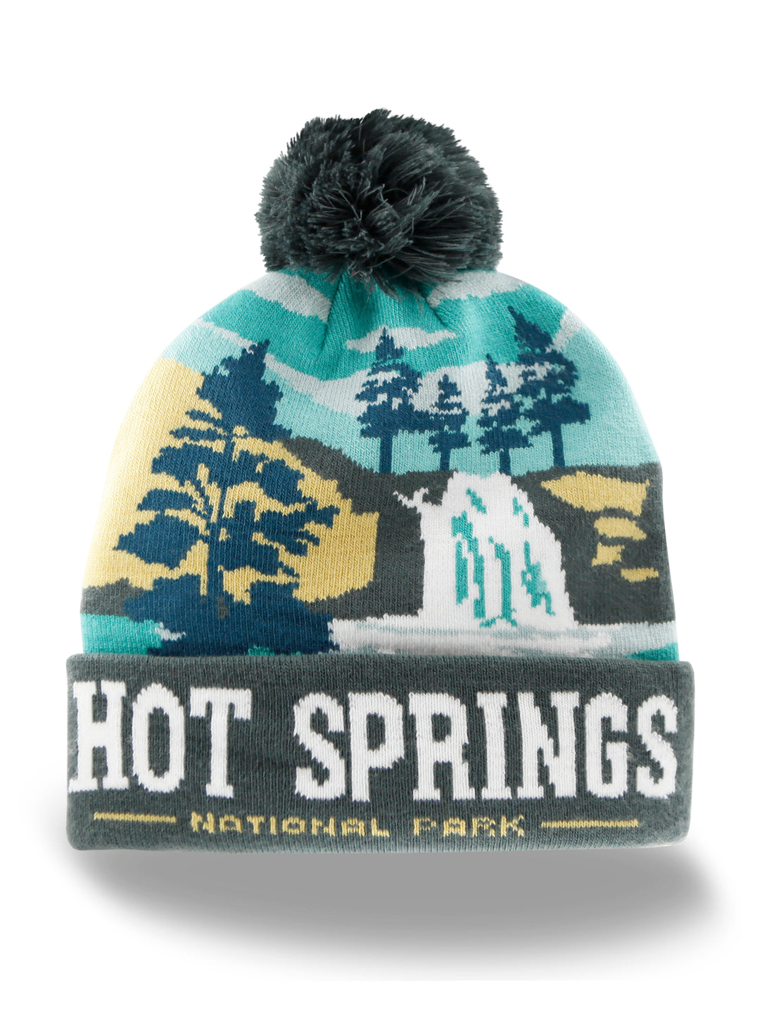 Hot Springs National Park Beanie Hat with Pom Pom Winter Knit Cap Outdoor Hiking Hat