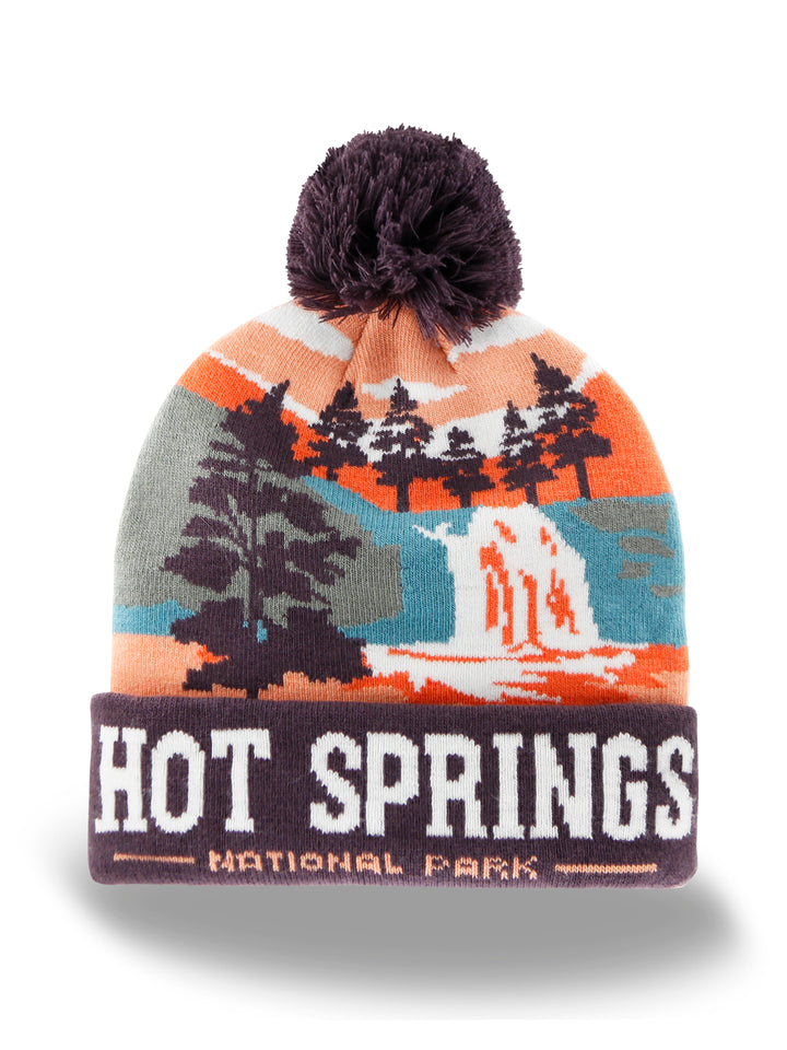 Hot Springs National Park Beanie Hat with Pom Pom Winter Knit Cap Outdoor Hiking Hat