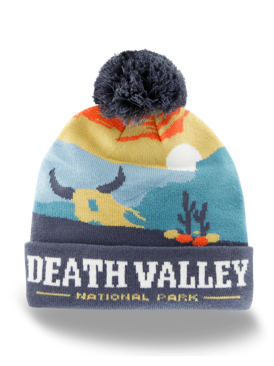Death Valley National Park Beanie with Desert Sunset, Warm Knit Hat for Hiking Camping