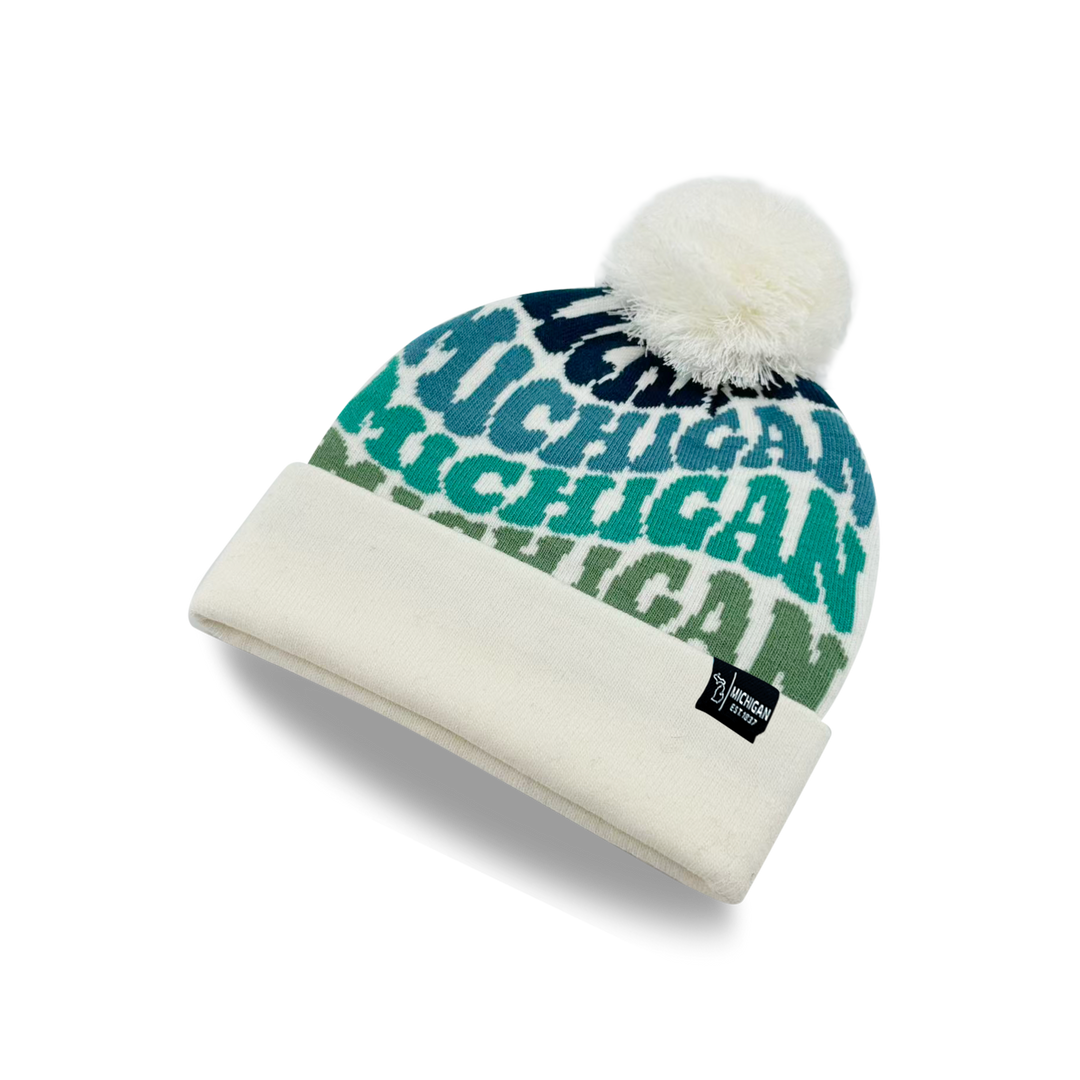 MICHIGAN Colorful Pom Pom Beanie - Warm Knitted Winter Hat