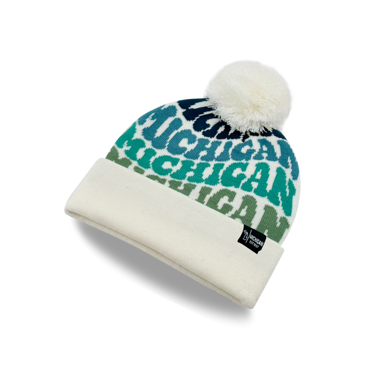 MICHIGAN Colorful Pom Pom Beanie - Warm Knitted Winter Hat