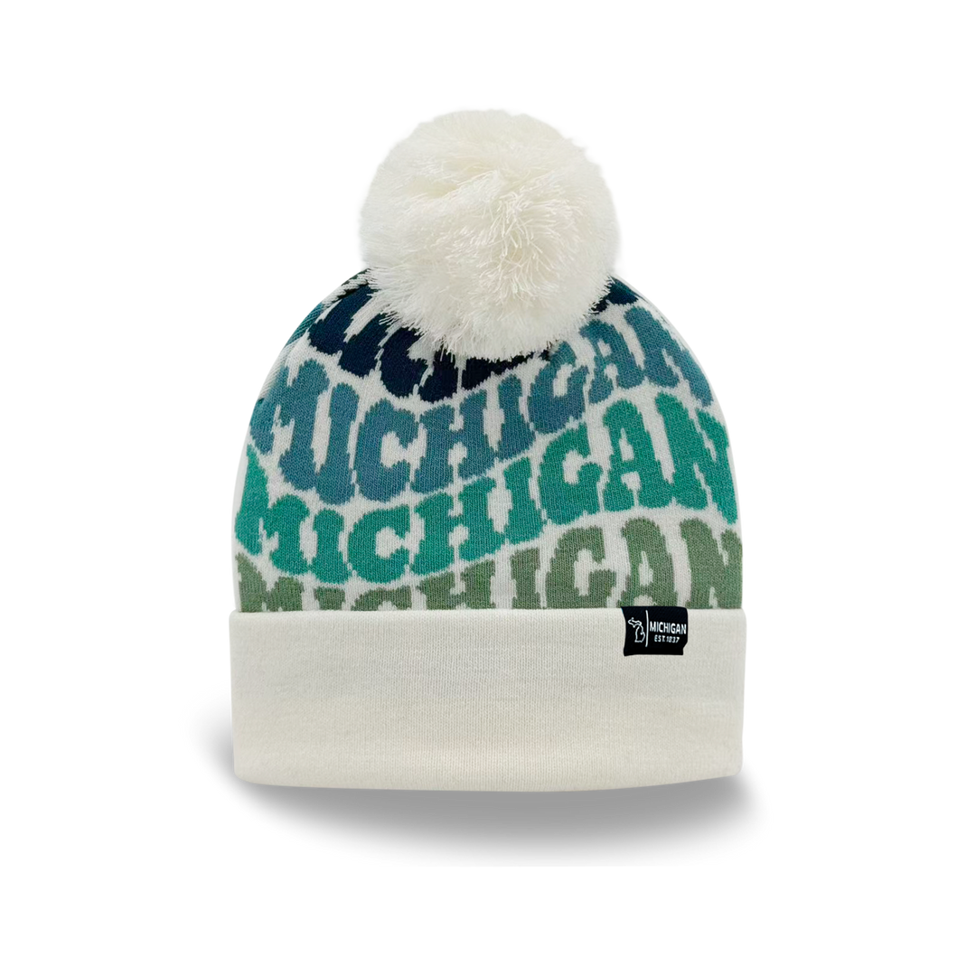 MICHIGAN Colorful Pom Pom Beanie - Warm Knitted Winter Hat