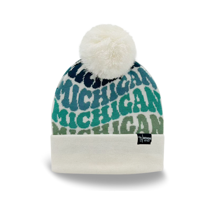 MICHIGAN Colorful Pom Pom Beanie - Warm Knitted Winter Hat