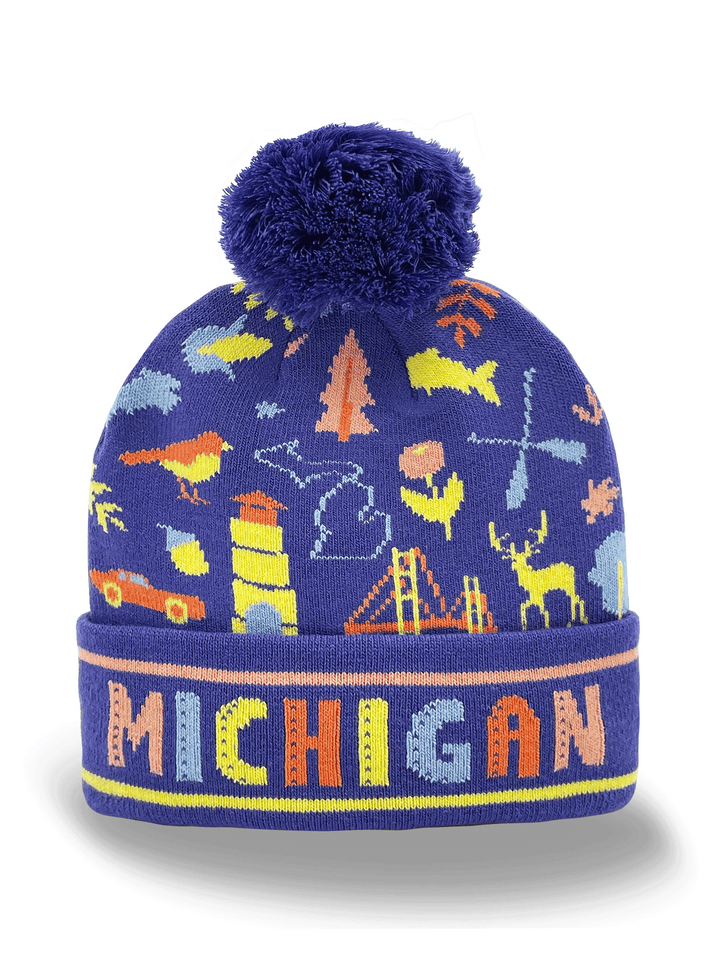 Michigan Landmarks & Wildlife Knit Beanie – Winter Outdoor Hat