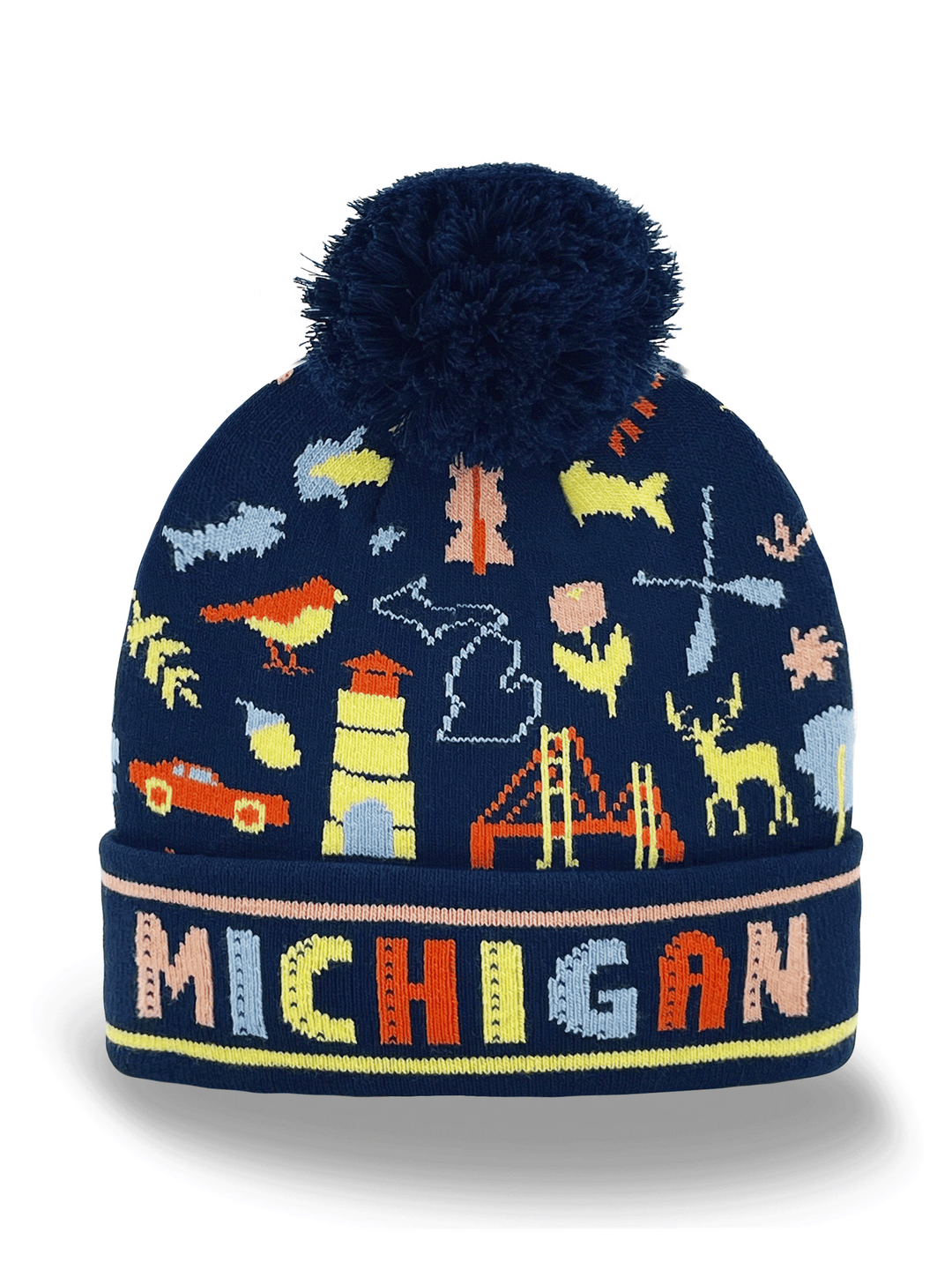 Michigan Landmarks & Wildlife Knit Beanie – Winter Outdoor Hat