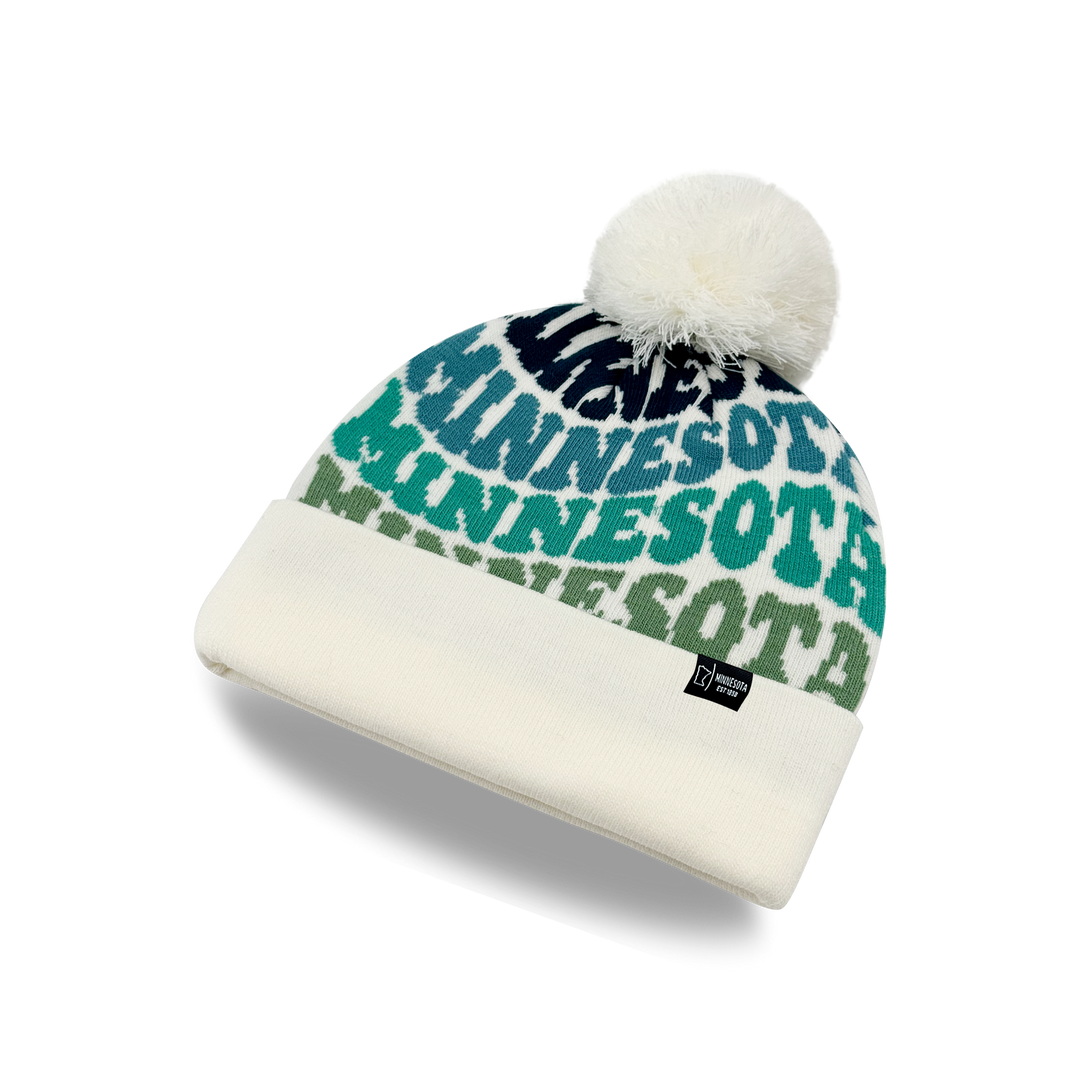 MINNESOTA Colorful Pom Pom Beanie - Warm Knitted Winter Hat