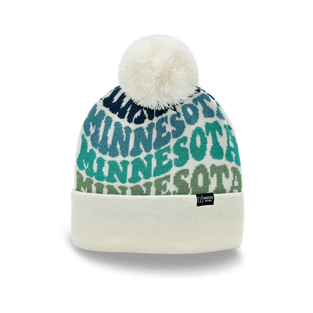 MINNESOTA Colorful Pom Pom Beanie - Warm Knitted Winter Hat