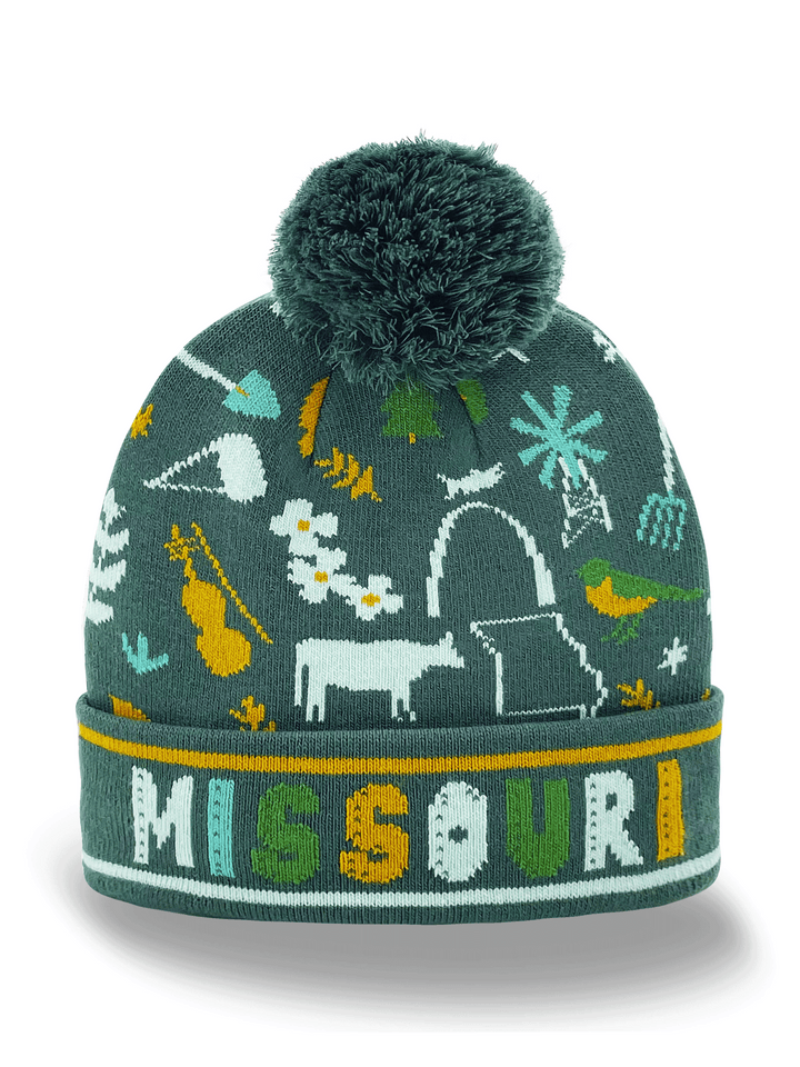 Missouri State Knit Beanie Hat with Pom Pom | Arch Nature Travel Gift