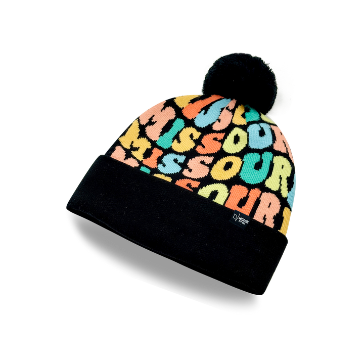 MISSOURI Colorful Pom Pom Beanie - Warm Knitted Winter Hat