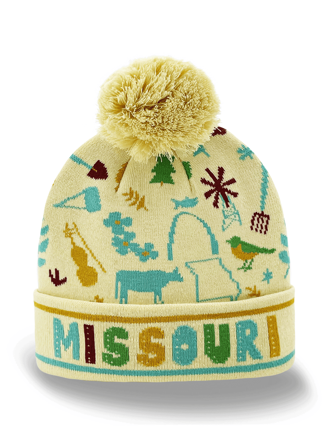Missouri State Knit Beanie Hat with Pom Pom | Arch Nature Travel Gift
